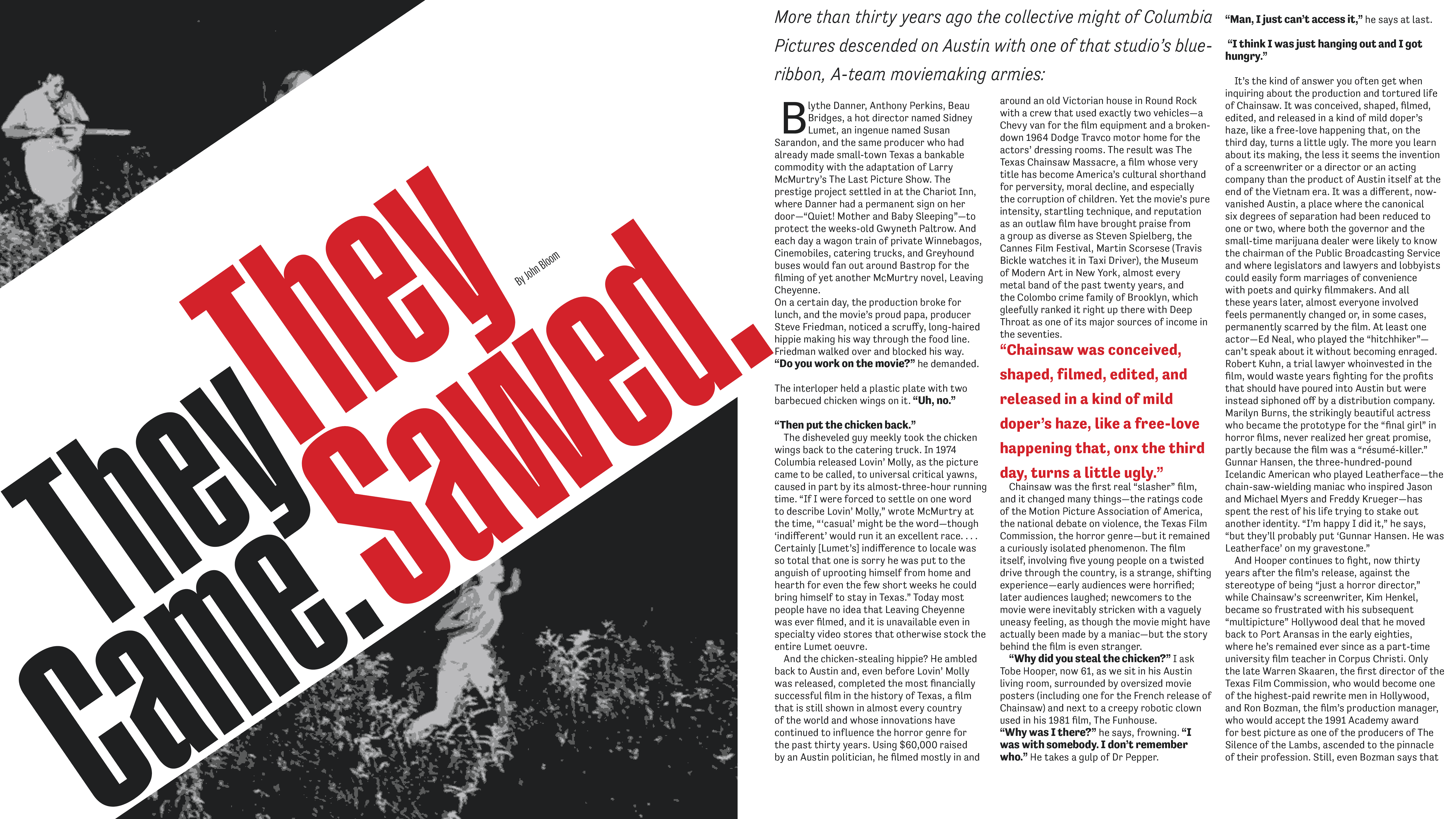 editorial spread for texas chainsaw movie